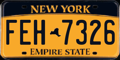 NY license plate FEH7326