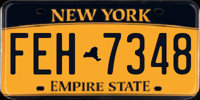 NY license plate FEH7348