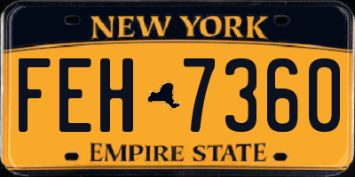 NY license plate FEH7360