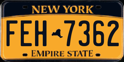 NY license plate FEH7362