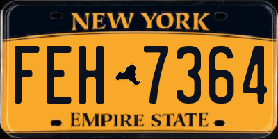 NY license plate FEH7364