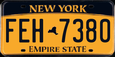 NY license plate FEH7380