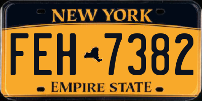 NY license plate FEH7382