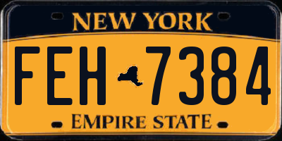 NY license plate FEH7384