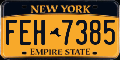 NY license plate FEH7385