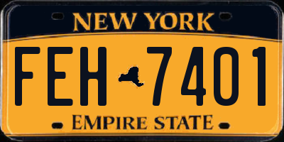 NY license plate FEH7401