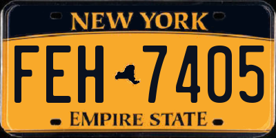 NY license plate FEH7405