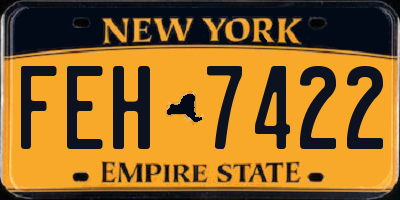 NY license plate FEH7422