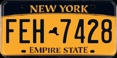 NY license plate FEH7428