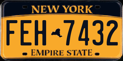 NY license plate FEH7432