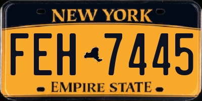 NY license plate FEH7445
