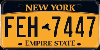NY license plate FEH7447