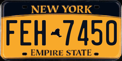 NY license plate FEH7450