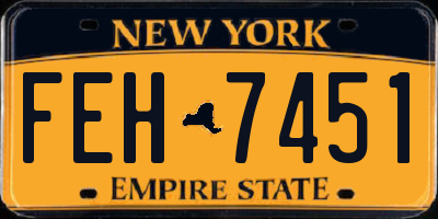 NY license plate FEH7451