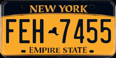 NY license plate FEH7455