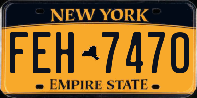 NY license plate FEH7470
