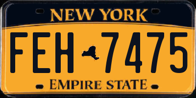 NY license plate FEH7475