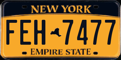 NY license plate FEH7477