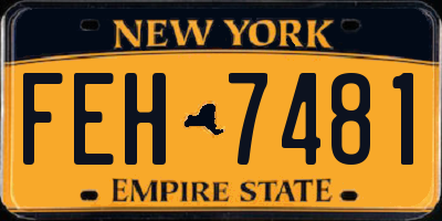 NY license plate FEH7481
