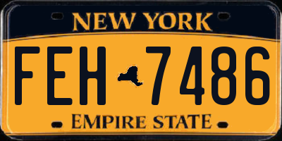 NY license plate FEH7486