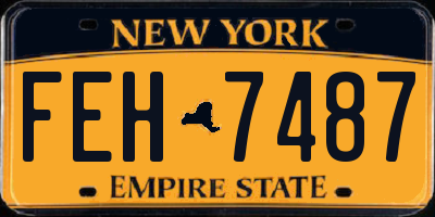 NY license plate FEH7487