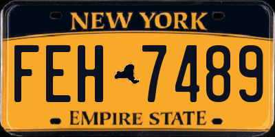 NY license plate FEH7489
