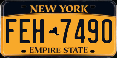 NY license plate FEH7490