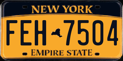 NY license plate FEH7504