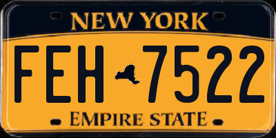 NY license plate FEH7522