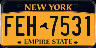 NY license plate FEH7531