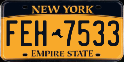 NY license plate FEH7533