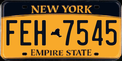 NY license plate FEH7545