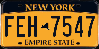 NY license plate FEH7547