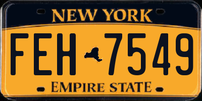 NY license plate FEH7549