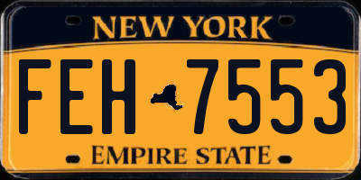 NY license plate FEH7553