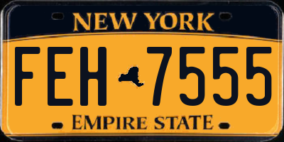 NY license plate FEH7555