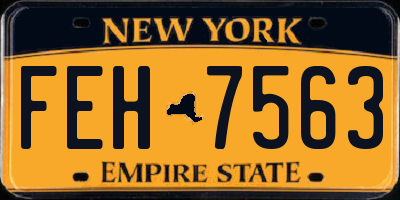 NY license plate FEH7563