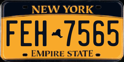 NY license plate FEH7565