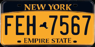 NY license plate FEH7567