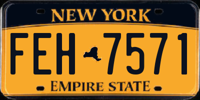 NY license plate FEH7571
