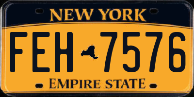 NY license plate FEH7576