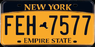 NY license plate FEH7577
