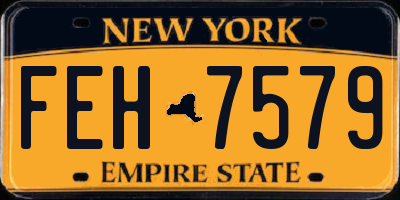 NY license plate FEH7579