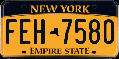 NY license plate FEH7580