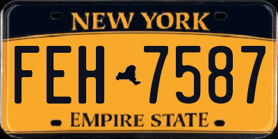 NY license plate FEH7587