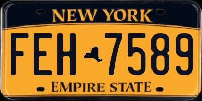 NY license plate FEH7589