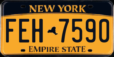 NY license plate FEH7590