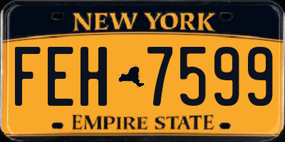NY license plate FEH7599