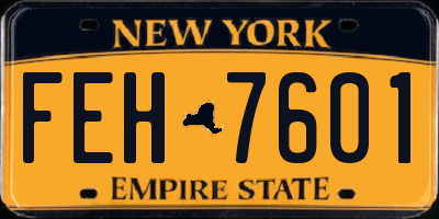 NY license plate FEH7601