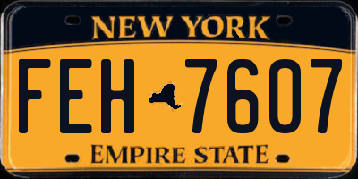 NY license plate FEH7607